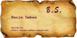 Becze Sebes névjegykártya
